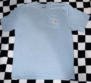 Carhartt Men's Loose Fit Heavyweight Short-Sleeve Pocket T-Shirt in Fog Blue